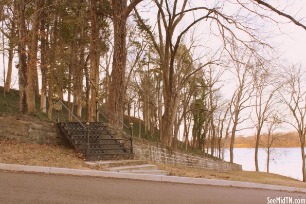 Cemetery back stone fence