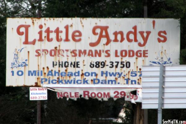 Little Andy's Sportsman's Lodge Billboard along TN142