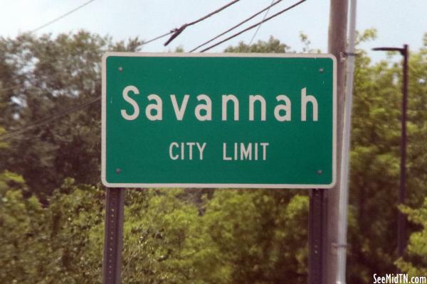 Savannah City Limit Sign along TN203
