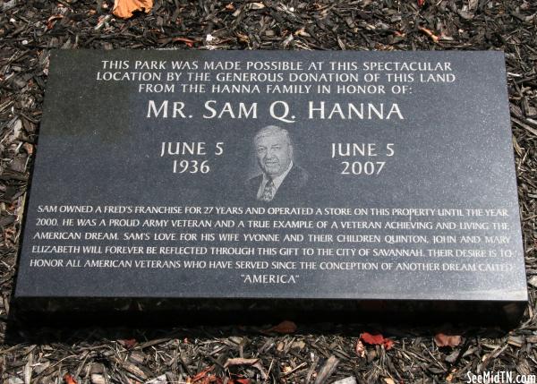 Savannah Veterans' Park: Sam Q. Hanna