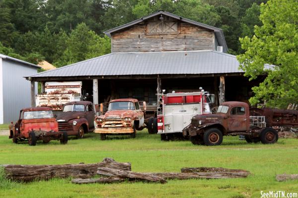Barn with Old Trucks